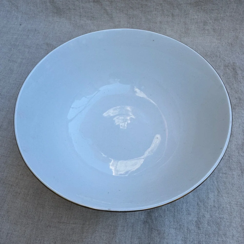 Vintage 70s Hong Kong Porcelain Bowl 60s Famille Rose Grasshopper Floral 9in